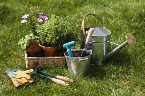 Beautiful Longford garden landscaping with seasonal plants and seating
